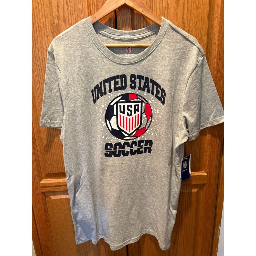 U.S. Soccer USA men's gray graphic T-shirt size L NWT 90% cotton